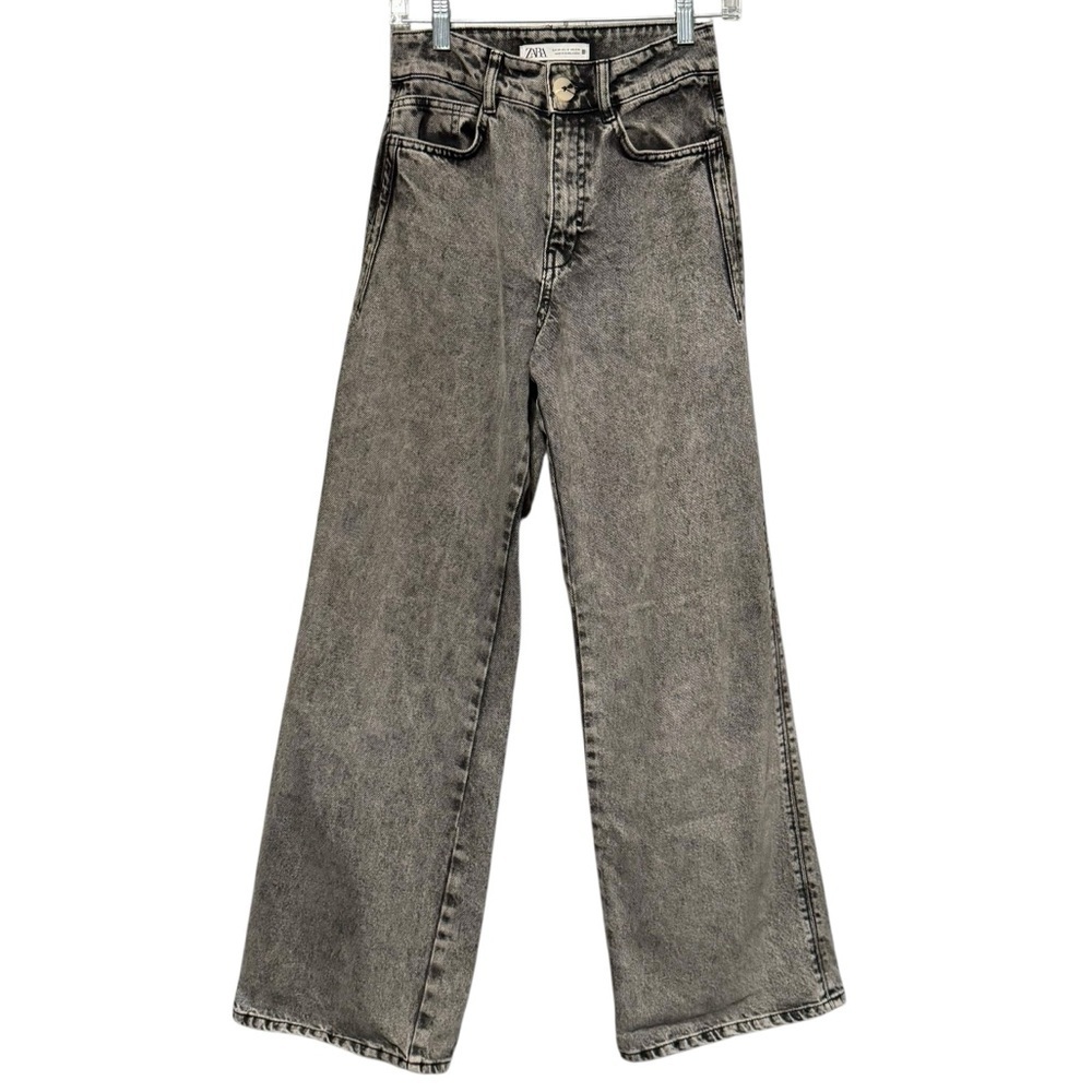 Zara Charcoal Wide Leg Jeans